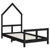 vidaXL Kids Bed Frame Black 80x160 cm Solid Wood Pine