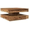 vidaXL Coffee Table 360-Degree Rotatable Old Wood 70x70x34.5 cm