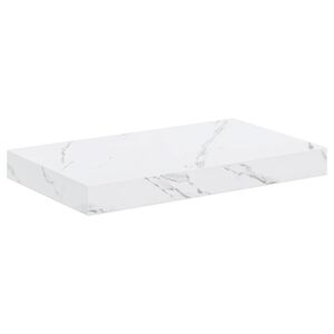 vidaXL Wall Shelf Wall-Mounted White Marble 40 x 23.5 x 3.8 cm