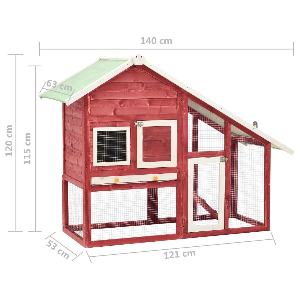 Red barn rabbit hutch clearance