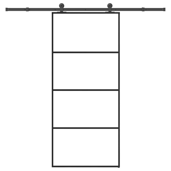 vidaXL Sliding Door with Hardware Set 90x205 cm ESG Glass&Aluminium
