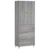 vidaXL Highboard Grey Sonoma 69,5x34x180 cm Engineered Wood