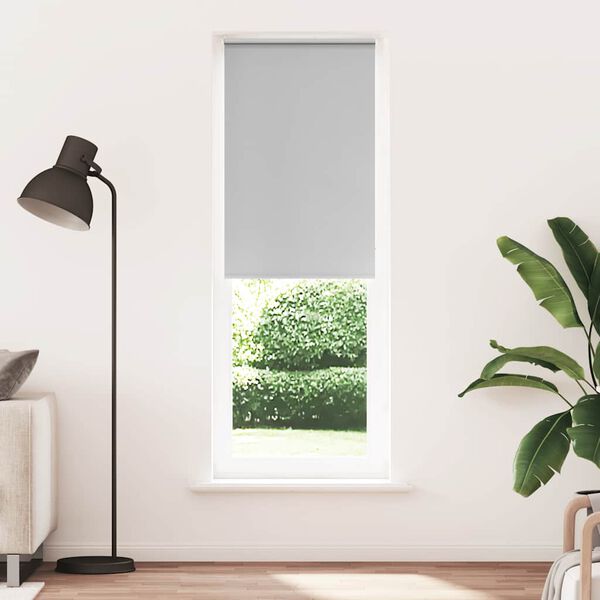 vidaXL Roller Blind Blackout Light Grey 65x210 cm Fabric Width 60.7 cm Polyester