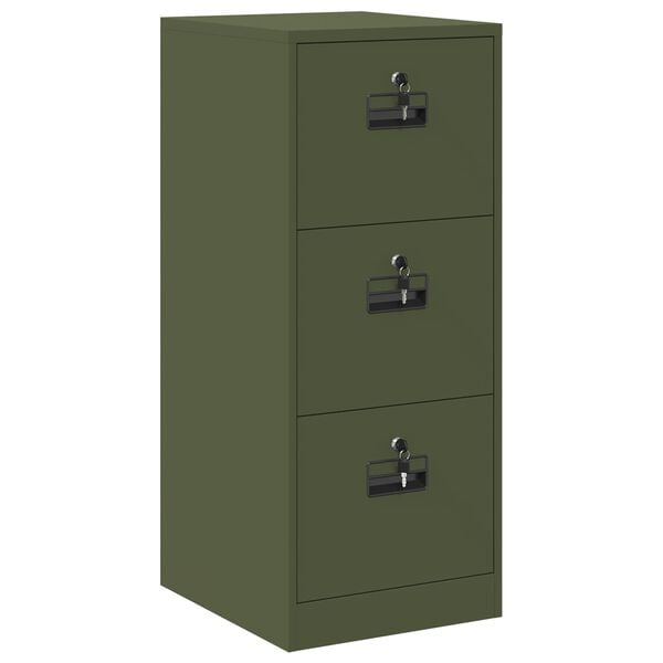 vidaXL File Cabinet Olive Green 44 x 50 x 106.5 cm Cold-Rolled Steel