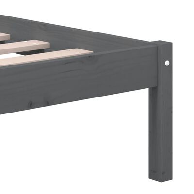vidaXL Bed Frame Grey Solid Wood Pine 200x200 cm