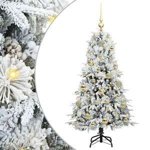 vidaXL Artificial Hinged Christmas Tree White 120 cm PE and PVC
