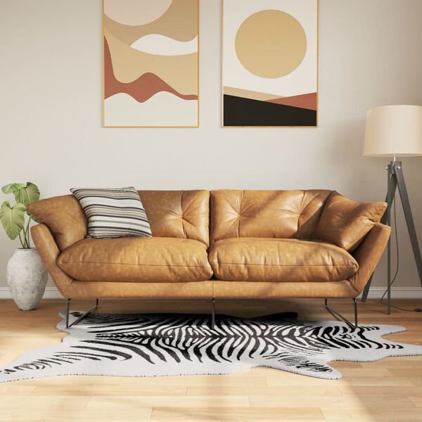 vidaXL Rug Black and White 120x170 cm Zebra Pattern Washable