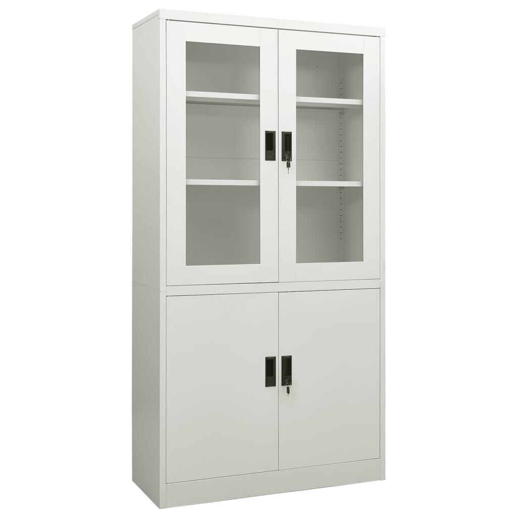 Steel cabinet hot sale with glass doors