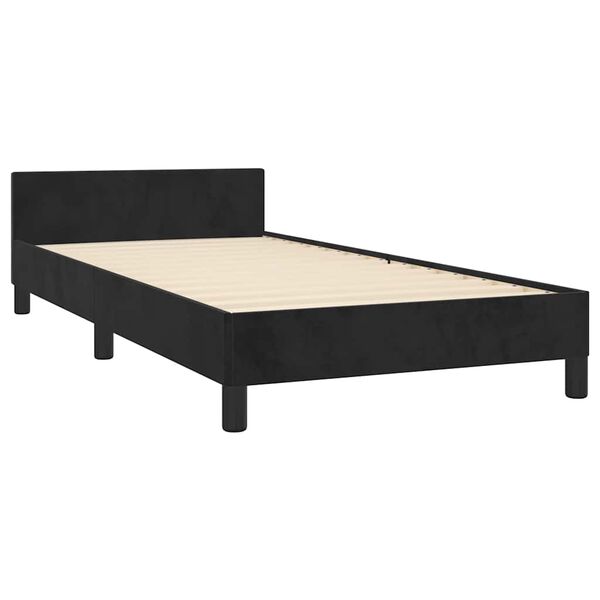 vidaXL Bed Frame without Mattress Black 90x190cm Single Velvet