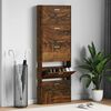 vidaXL Shoe Cabinet Smoked Oak 59x17x169 cm Engineered Wood