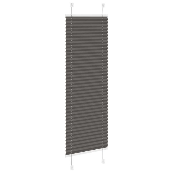 vidaXL Pleated Blind Black 50x100 cm Fabric Width 49.4 cm Polyester