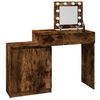 vidaXL Dressing Table with LED Smoked Oak 115x37x110.5 cm