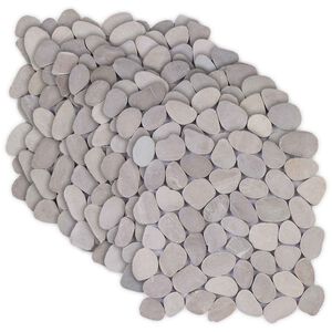 vidaXL Pebble Tiles Taupe 30 x 30 cm River Pebble