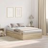 vidaXL Storage Bed Frame Sonoma Oak 120 x 200 cm Engineered Wood