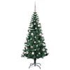 vidaXL Artificial Pre-lit Christmas Tree Green 150 cm PVC and Metal