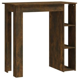 vidaXL Bar Table with Shelf Smoked Oak 102x50x103,5 cm Engineered Wood