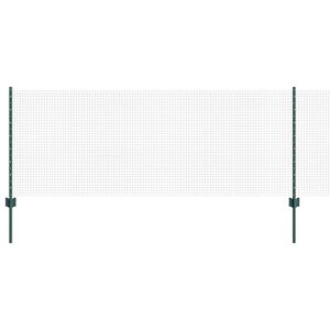vidaXL Welded Wire Fence with Posts 50 x 0.8 m PVC-Coated Steel Green