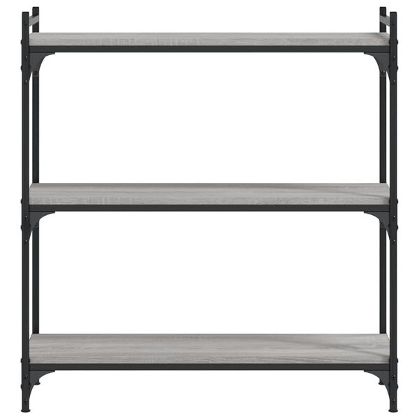 vidaXL Bookcase 3-Tier Grey Sonoma 80x30x86 cm Engineered Wood