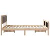 vidaXL Bed Frame with Headboard Taupe 135 x 190 cm Fabric
