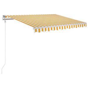 vidaXL Retractable Awning Yellow and White 350 x 250 cm