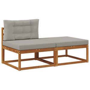 vidaXL Sectional Sofa Units 2 Piece Natural Solid Acacia Wood