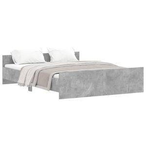 vidaXL Bed Frame without Mattress Concrete Grey 160x200 cm