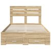 vidaXL Bed Frame with Drawer with Headboard Manual Engineered Wood