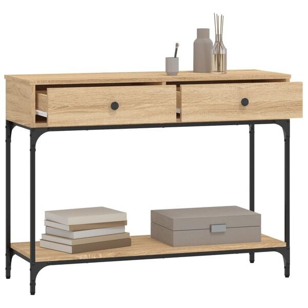 vidaXL Console Table Sonoma Oak 100x34.5x75 cm Engineered Wood