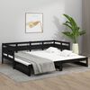 vidaXL Pull-out Day Bed without Mattress Black 2x(80x200) cm