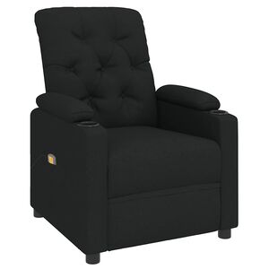 vidaXL Massage Recliner Chair Black Fabric