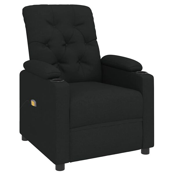 vidaXL Massage Recliner Chair Black Fabric