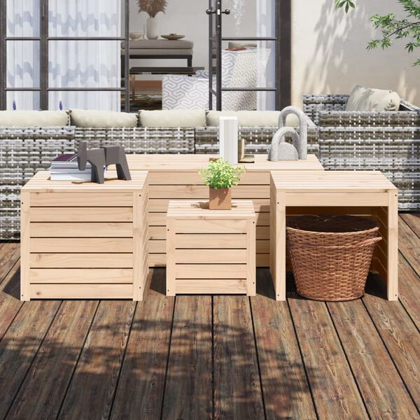 vidaXL 4 Piece Garden Box Set Solid Wood Pine