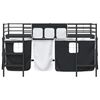 vidaXL Kids'Loft Bed Frame with Curtains Black 100 x 201 cm