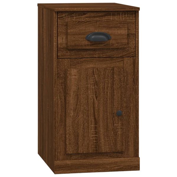 vidaXL Side Cabinet with Drawer Brown Oak 40x50x75 cm Engineered Wood