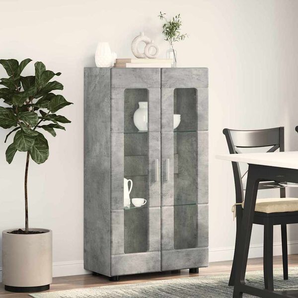 vidaXL Sideboard with Shelf FLORIN Concrete Grey 55.5 x 29 x 103 cm