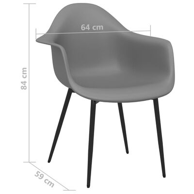 vidaXL Dining Chairs 2 pcs Grey PP