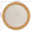 vidaXL Area Rug Braided White & Natural 120 cm Jute & Cotton Round