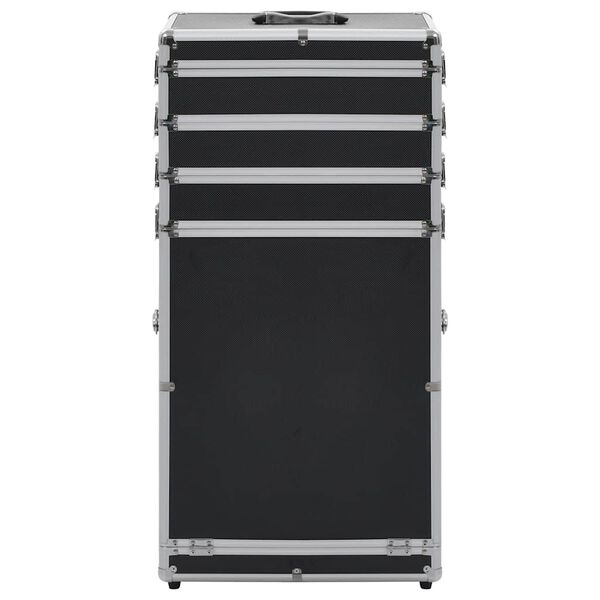 vidaXL Make-up Trolley Aluminium Black