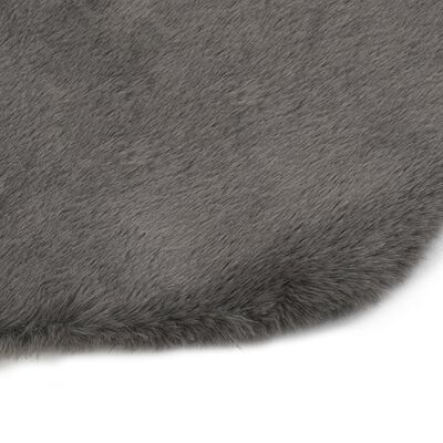 vidaXL Rug 65x95 cm Faux Rabbit Pelt Dark Grey