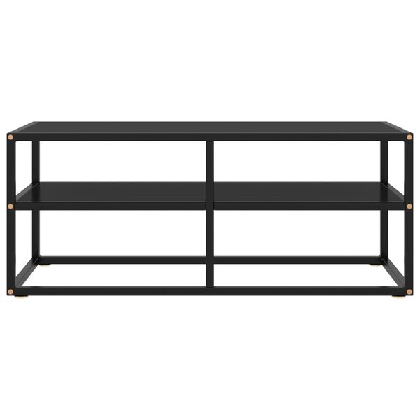vidaXL TV Cabinet Black with Black Glass 100x40x40 cm