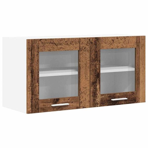 vidaXL Hanging Cabinet with Storage Old Wood and White 80 x 31 x 40 cm