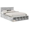 vidaXL Bed Frame with Shelf Concrete Grey 140 x 190 cm Engineered Wood