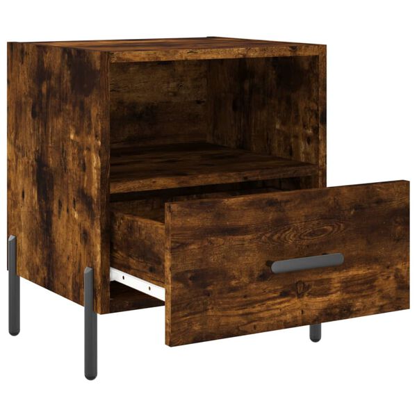 vidaXL Bedside Cabinet Smoked Oak 40x35x47.5 cm Engineered Wood