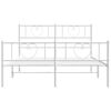vidaXL Metal Bed Frame without Mattress with Footboard White 135x190cm