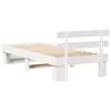 vidaXL Bed Frame with Headboard White 80 x 200 cm Solid Pine Wood