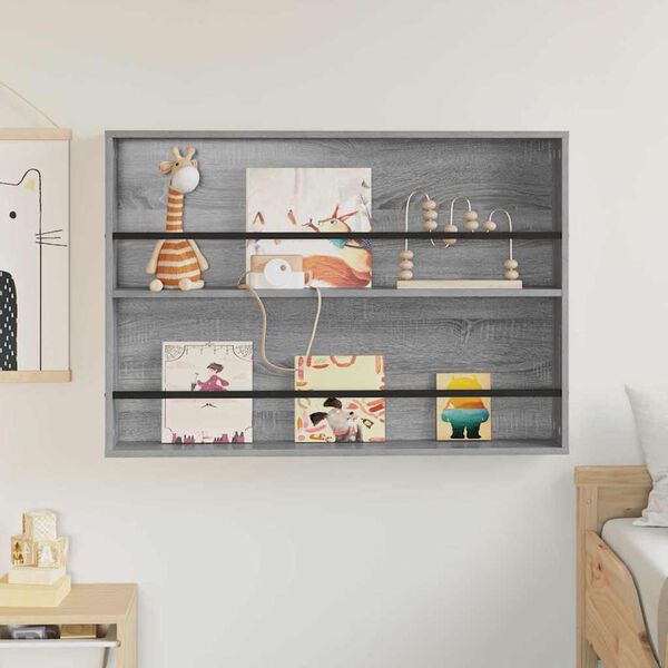 vidaXL Magazine Rack Grey Sonoma 100 x 12 x 70 cm Engineered Wood