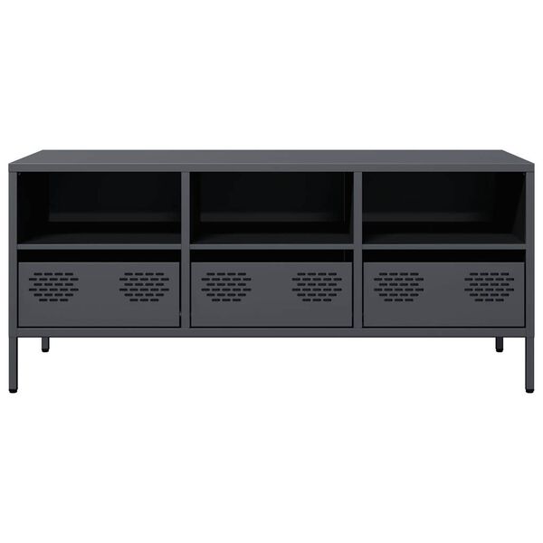 vidaXL TV Cabinet Anthracite 101.5x39x43.5 cm Cold-rolled Steel