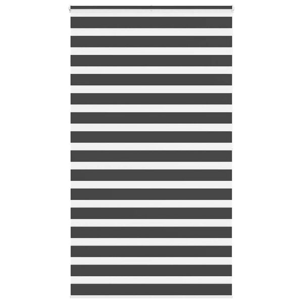 vidaXL Zebra Blind Black 130x200 cm Fabric Width 125.9 cm Polyester