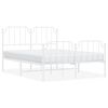 vidaXL Metal Bed Frame without Mattress with Footboard&nbsp;White 140x190cm