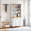 vidaXL Hutch with Drawer ASKIM White 91 x 40 x 184 cm Solid Pine wood